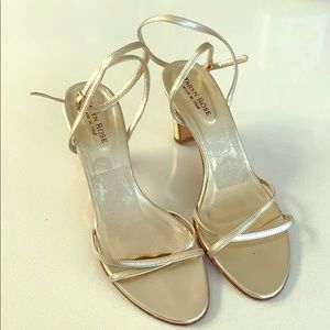 Strappy gold heels by Taryn Rose